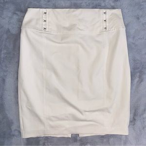 Express White High Waist Lined Above the Knee Pencil Skirt Size 10